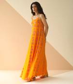 Mango Yellow Step Full Kali Anarkali