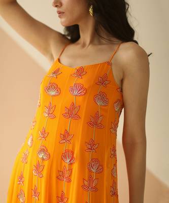 Mango Yellow Step Full Kali Anarkali 4