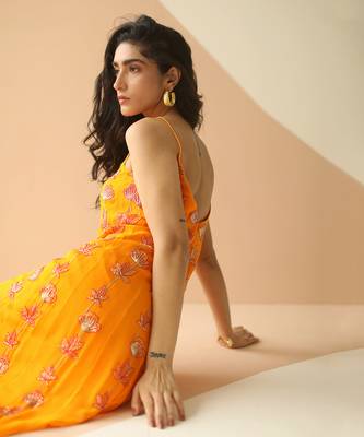 Mango Yellow Step Full Kali Anarkali 5