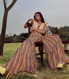 Yellow Italian Crepe Embroidered Amber Co Ord Set