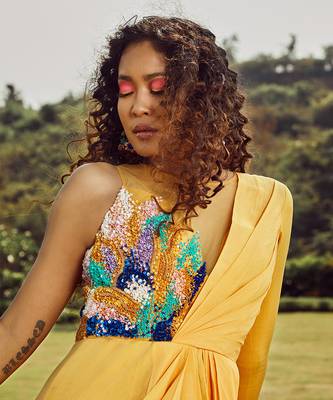 Yellow Chiffon Amber Jumpsuit  2