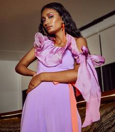 Lavender Organza One Shoulder Jumpsuit
