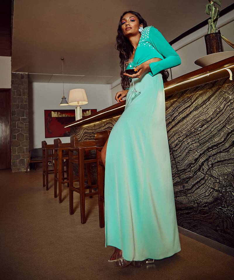 Colour Block Sorbet Mint Green Dress