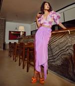 Lavender Silk Chiffon Co Ord Set