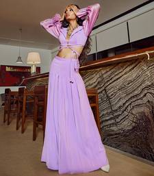 Iridescent Lavender Italian Crepe Co Ord Set