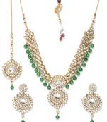 Simply Yours Necklace  Earring & Maang Tikka Set(Pearlwhite)