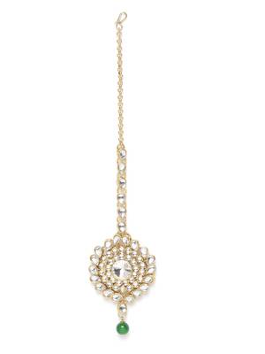 Simply Yours Necklace  Earring & Maang Tikka Set(Pearlwhite) 3