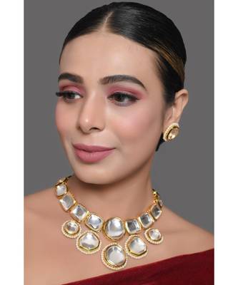 Kundan Inspired Necklace With Earrings 1