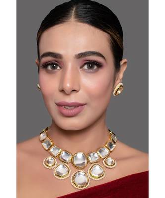 Kundan Inspired Necklace With Earrings 2