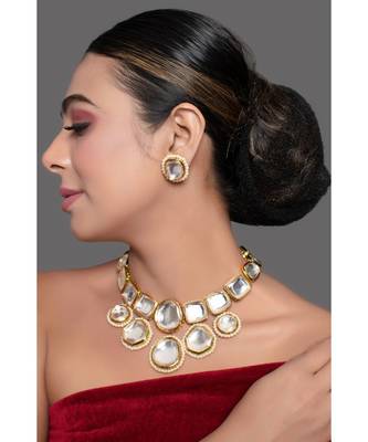 Kundan Inspired Necklace With Earrings 3