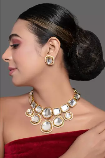 Kundan Inspired Necklace With Earrings