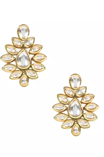 Handcrafted Kundan Embellished Kundan Earrings