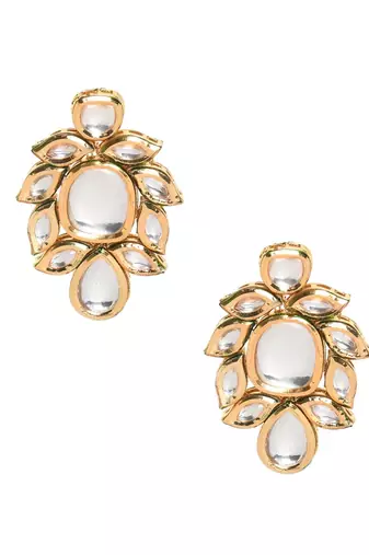 Handcrafted Kundan Embellished Kundan Earrings