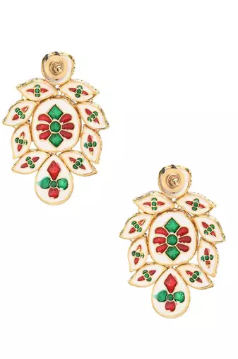 Handcrafted Kundan Embellished Kundan Earrings