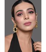 Gold Tone Handcrafted Kundan Earrings