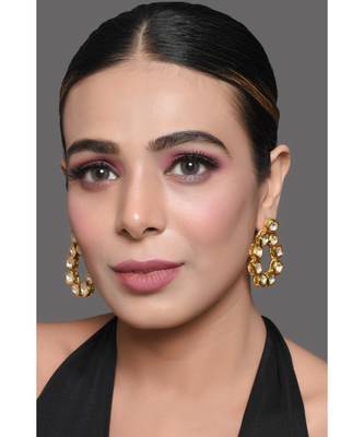 Gold Tone Handcrafted Kundan Earrings 2
