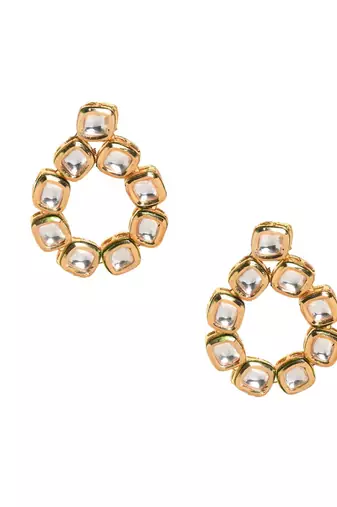 Gold Tone Handcrafted Kundan Earrings