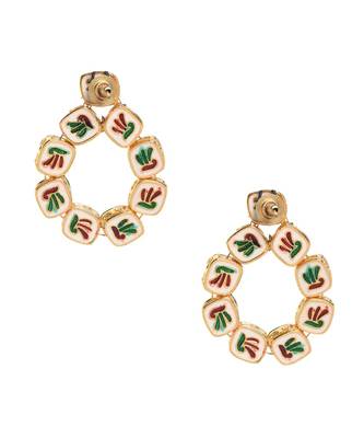 Gold Tone Handcrafted Kundan Earrings 5