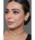 Handcrafted Kundan studded necklace with earring
