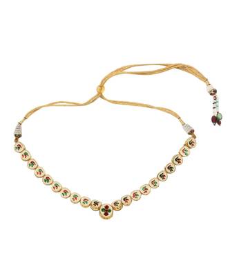 Handcrafted Kundan studded necklace with earring 4
