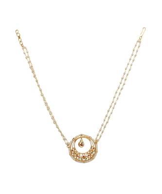 Sleek moon shaped kundan inspired choker teamed with pearl beaded necklace 3