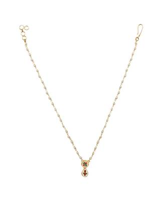 Sleek moon shaped kundan inspired choker teamed with pearl beaded necklace 5