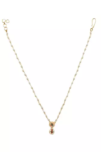 White Gold Tone Kundan Necklace