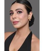 White Gold Tone Kundan Necklace With earrings