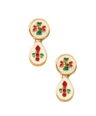 White Gold Tone Kundan Necklace With earrings 4