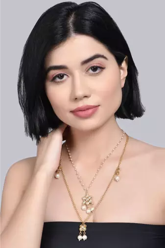 Multilayered Kundan Embellished Necklace