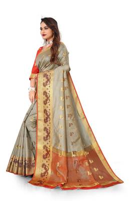 Rivana Women's Assam Silk Blend Saree With Un-stitched Blouse 2
