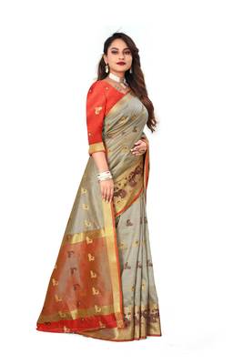 Rivana Women's Assam Silk Blend Saree With Un-stitched Blouse 3