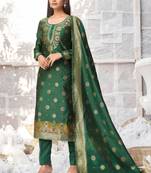 Green woven banarasi salwar