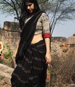 Pure Cotton Jaipur Block Print Saree With Blouse