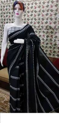 Pure Cotton Jaipur Block Print Saree With Blouse 3