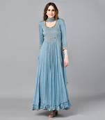 Sage Blue Anarkali Gown