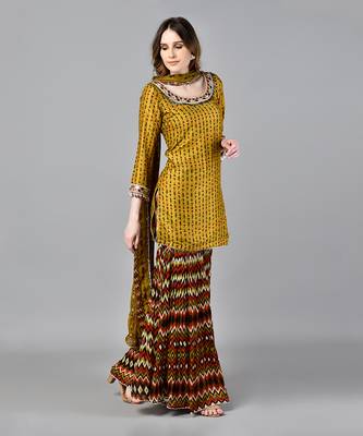 Mustard Neo Tribal Sharara 2