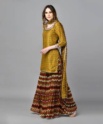 Mustard Neo Tribal Sharara 3