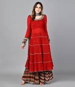 Red Neo Tribal Layered Dress