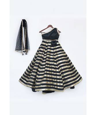 Black Sequins Lehenga And Choli With Dupatta 1