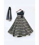 Black Sequins Lehenga And Choli With Dupatta