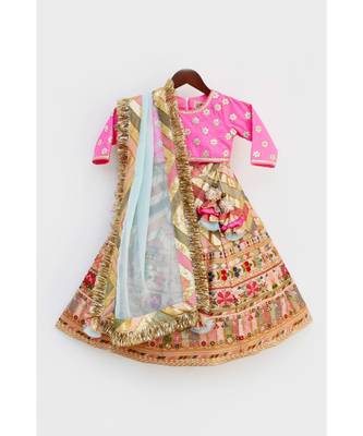 Wine Embroidery Velvet Lehenga Choli And Dupatta 1