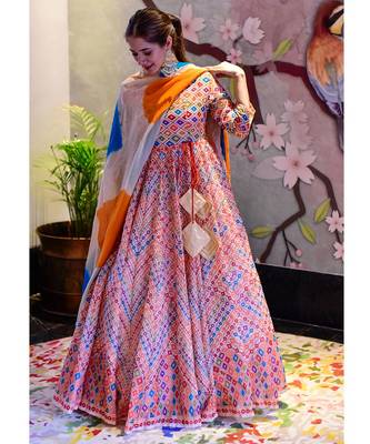 Everywhere Designer OffWhite with Multi Silk Cotton Stitched Suit With Dupatta 1