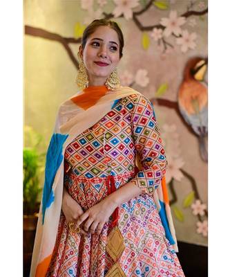 Everywhere Designer OffWhite with Multi Silk Cotton Stitched Suit With Dupatta 2
