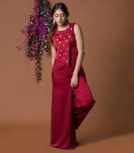 Red Asymmetric Overlay Jumpsuit