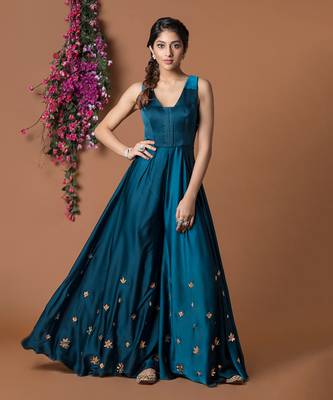 Teal Flared Jumpsuit 1