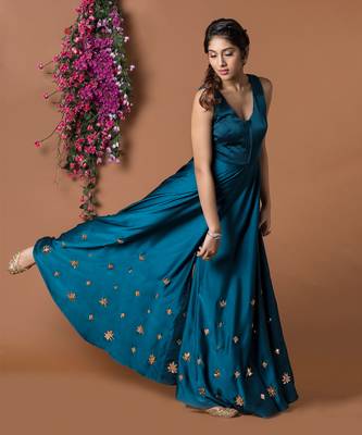 Teal Flared Jumpsuit 2