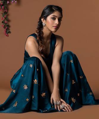 Teal Flared Jumpsuit 3