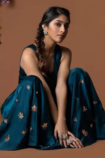 Teal Flared Jumpsuit