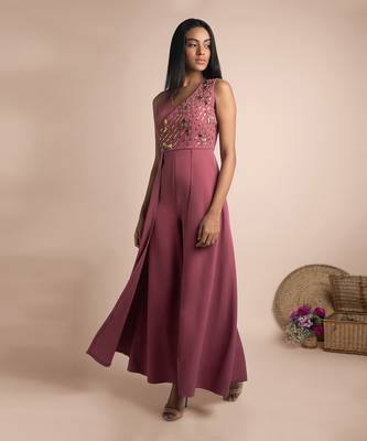 Rose Pink Jumpsuit Gown 1